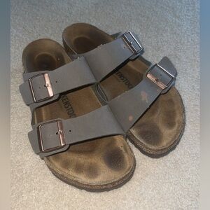 Grey leather Birkenstocks!